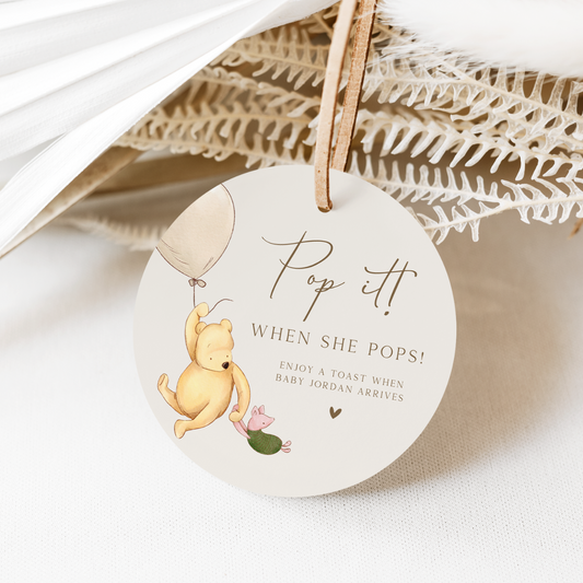 baby shower favors
pop it when she pops
favor tag for guest
winnie pooh favor
pop the bubbly baby
mini champagne tags
baby shower brunch
baby shower gift tag
bottle favor tags
baby shower wine
baby shower tag
bubbly babies
classical pooh