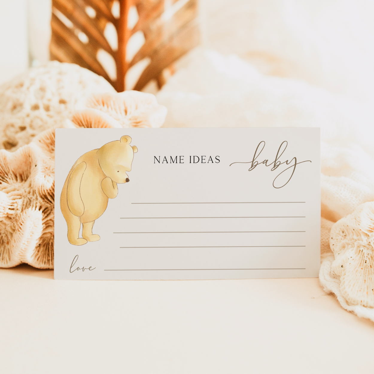 Editable Vintage Winnie the Pooh Baby Name Ideas Game. Baby Shower Guessing Party Signs & Game Tickets. Printable Digital Download Canva