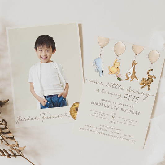 pooh birthday
pooh baby invite
classic winnie party
vintage pooh bear
invitation neutral
pooh and friend
turning 5 years
5th birthday
5th birthday custom
5th birthday 6th
4th 5th 3rd birthday
kids invite birthday
girls digital invite