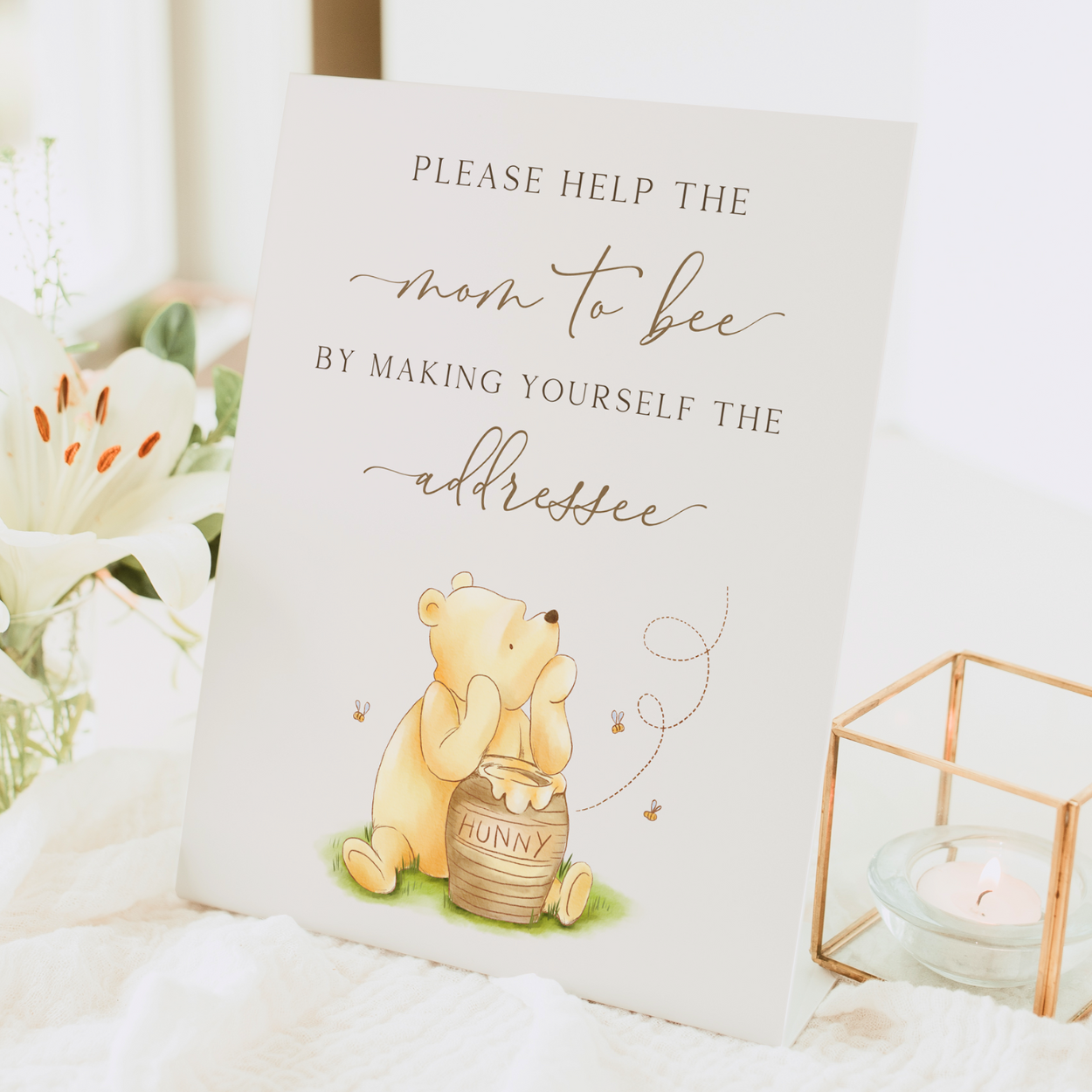 winnie the pooh baby
baby shower signage
vintage pooh bear
classic pooh signs
winnie pooh party
help the busy mom
mom to be
name address sign
envelope sign
address on envelope
write your address
write an envelope
addressee sign