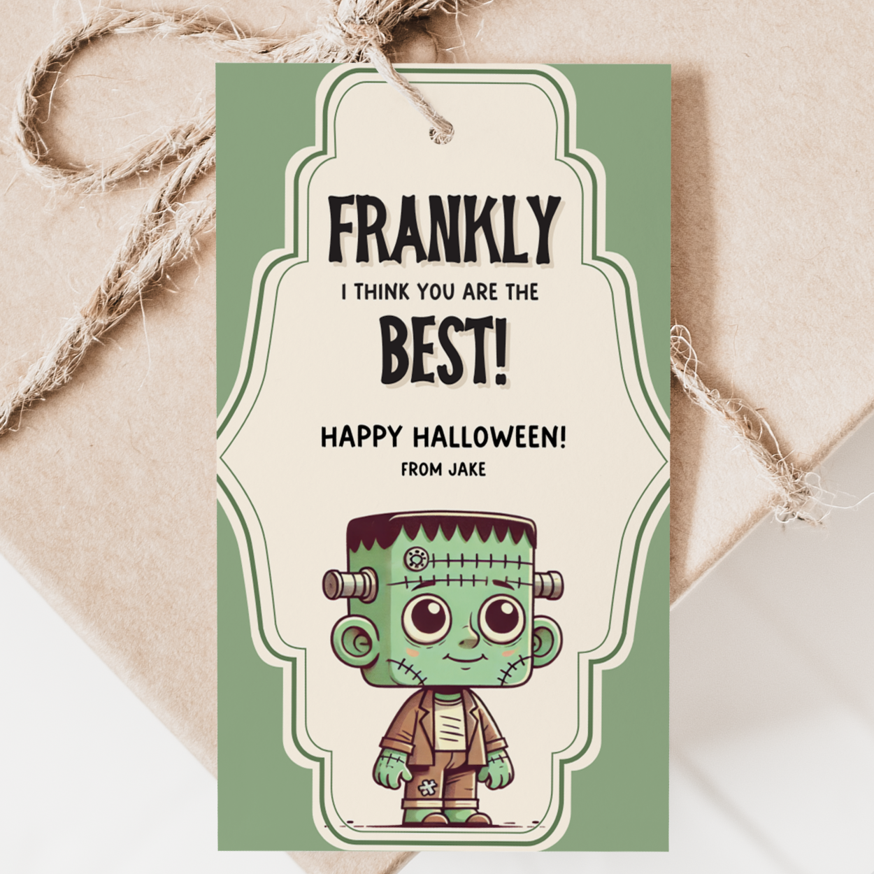 Retro Frankenstein Gift Tag