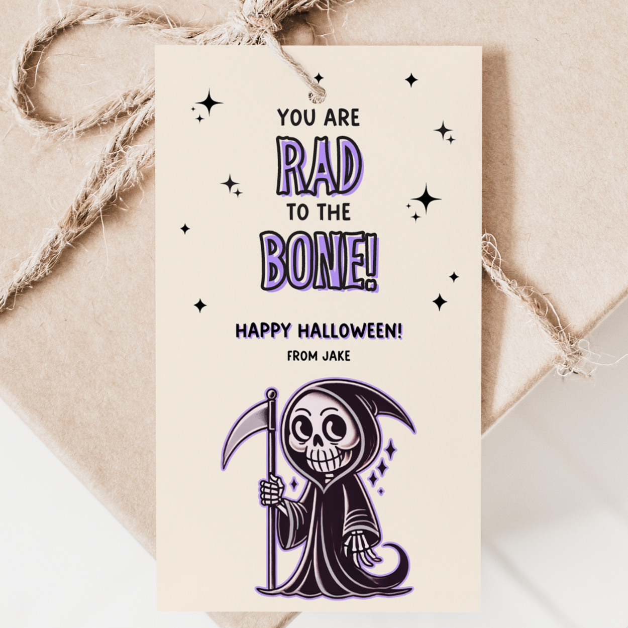 Retro Grim Reaper Gift Tag