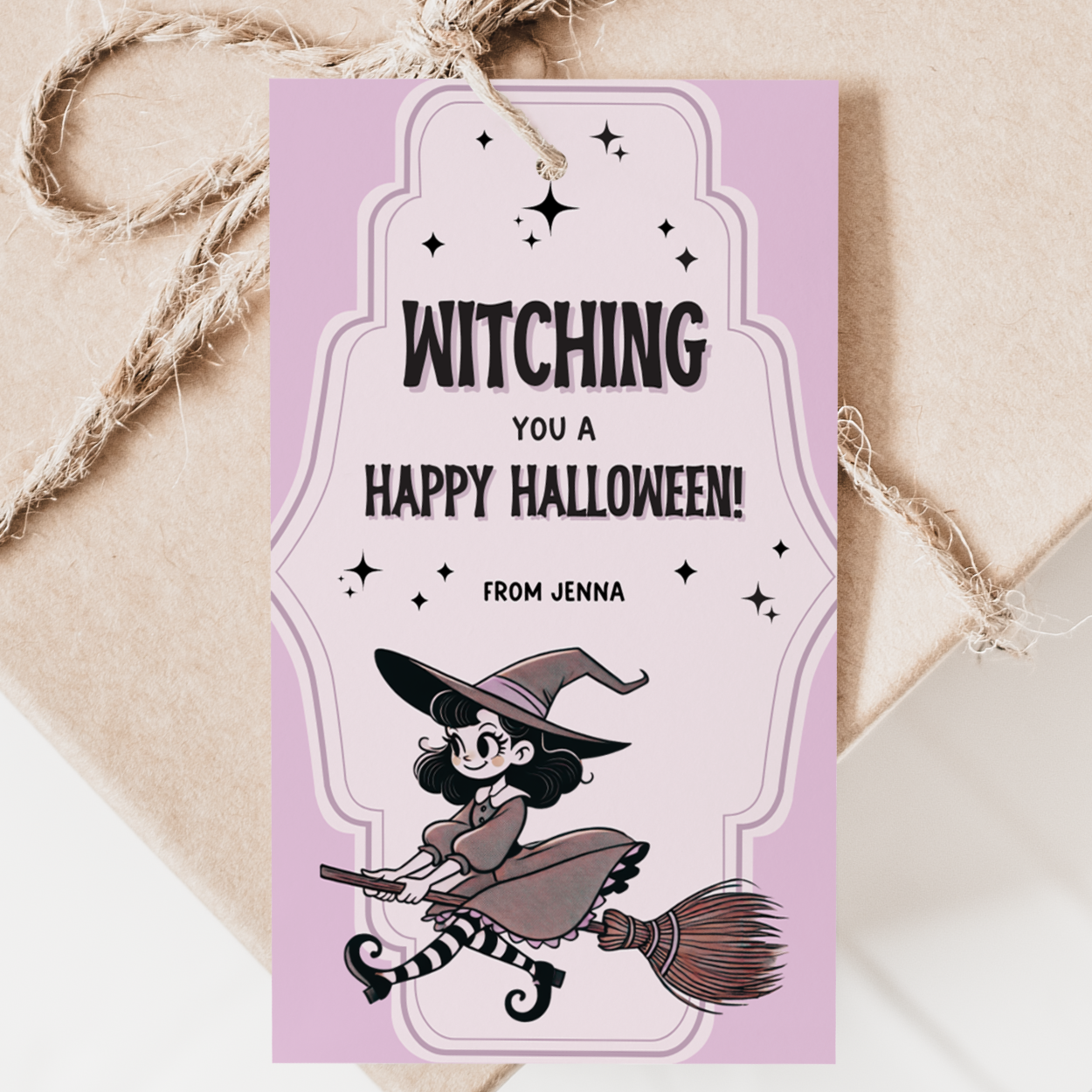 Retro Witch Gift Tag