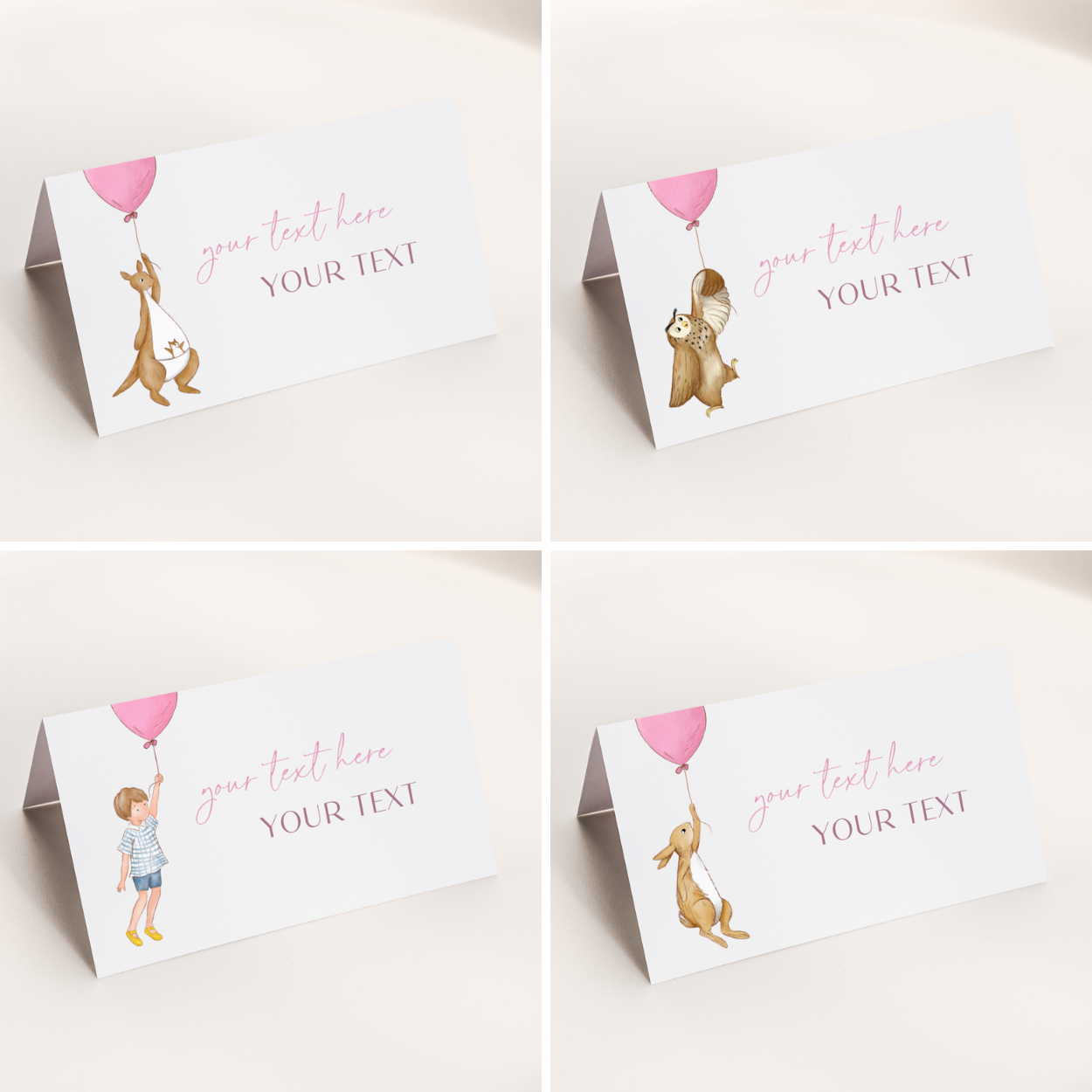 Winnie the Pooh Girl Place Cards