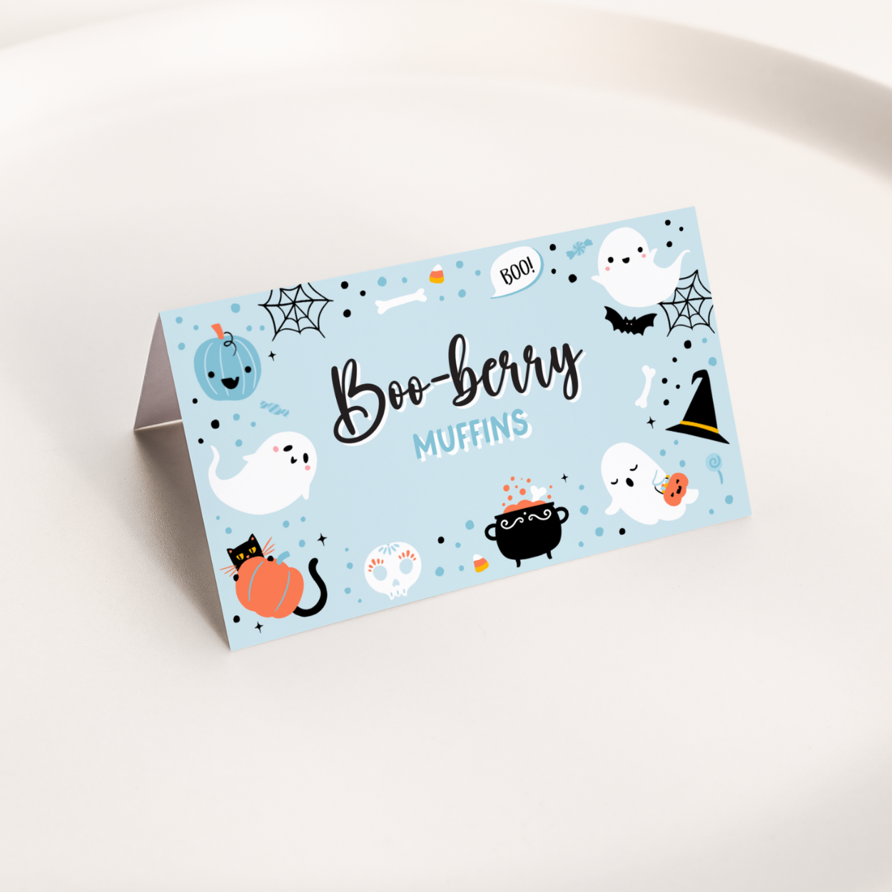 Blue Ghost Halloween Place Card