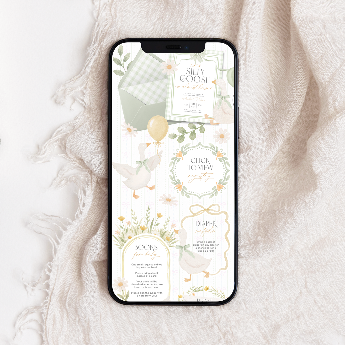 Mobile baby shower invitation template