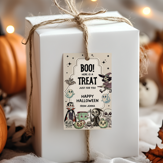 boo halloween gift tags
