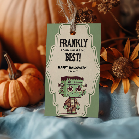 halloween monsters gift tag