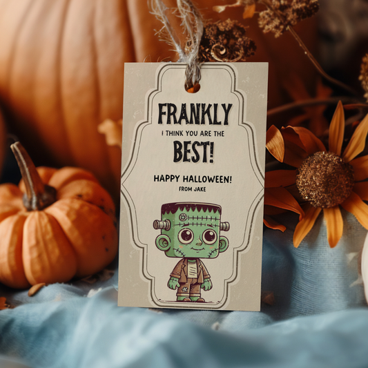 halloween monsters gift tag