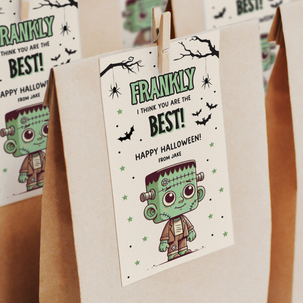 halloween monsters trick or treat tag