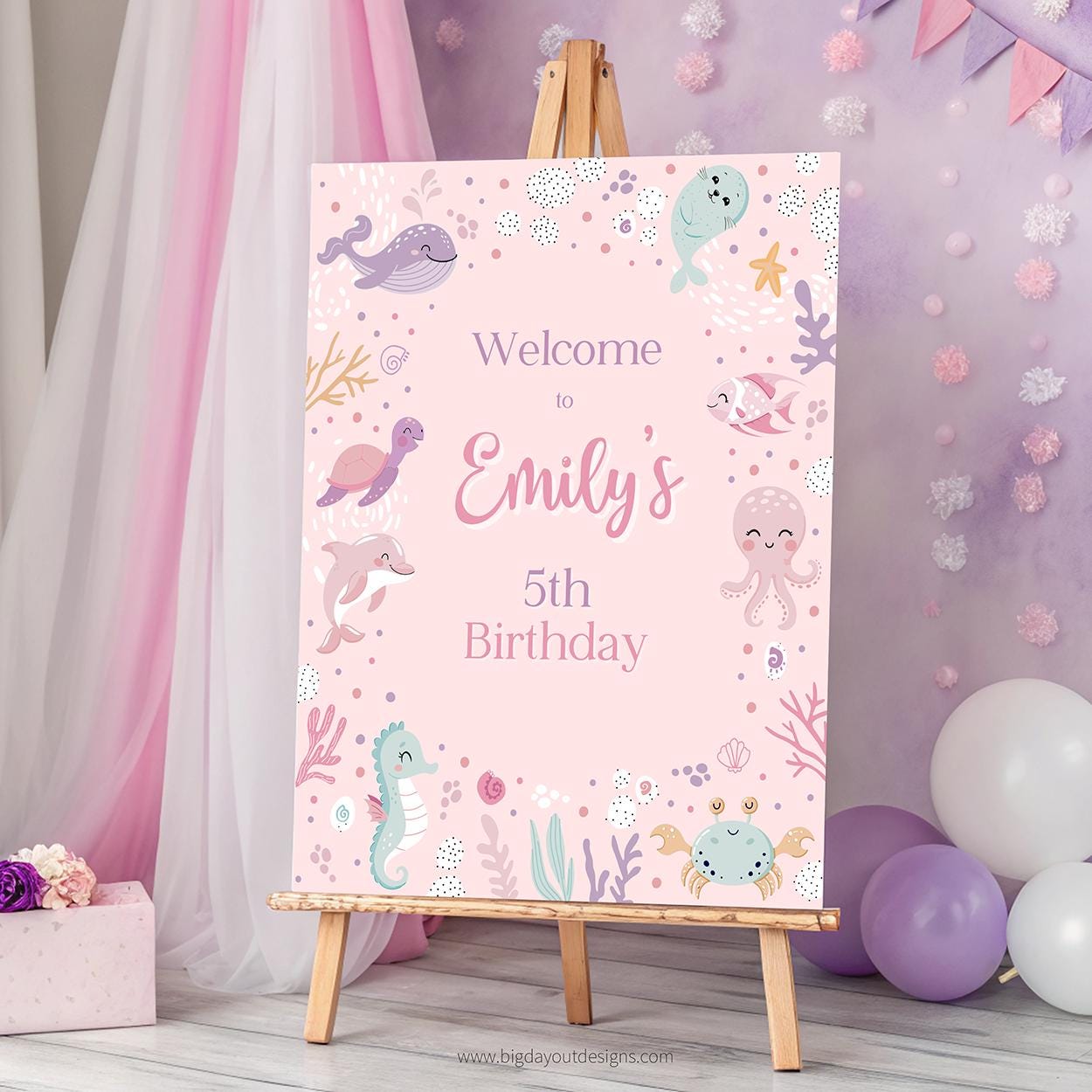 Customizable under the sea birthday decor