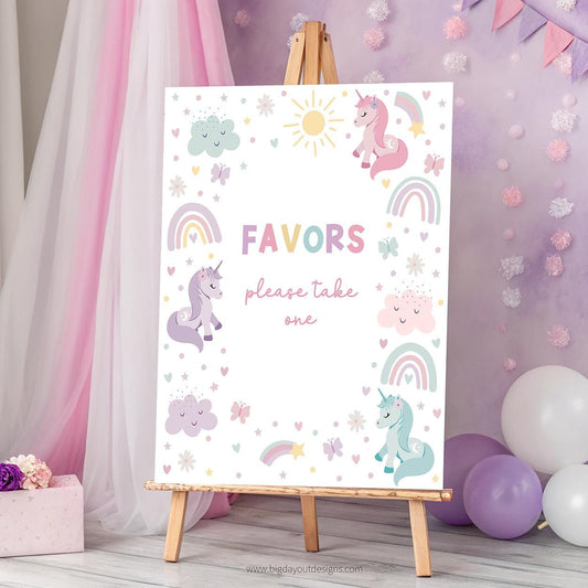 Printable unicorn table decor
