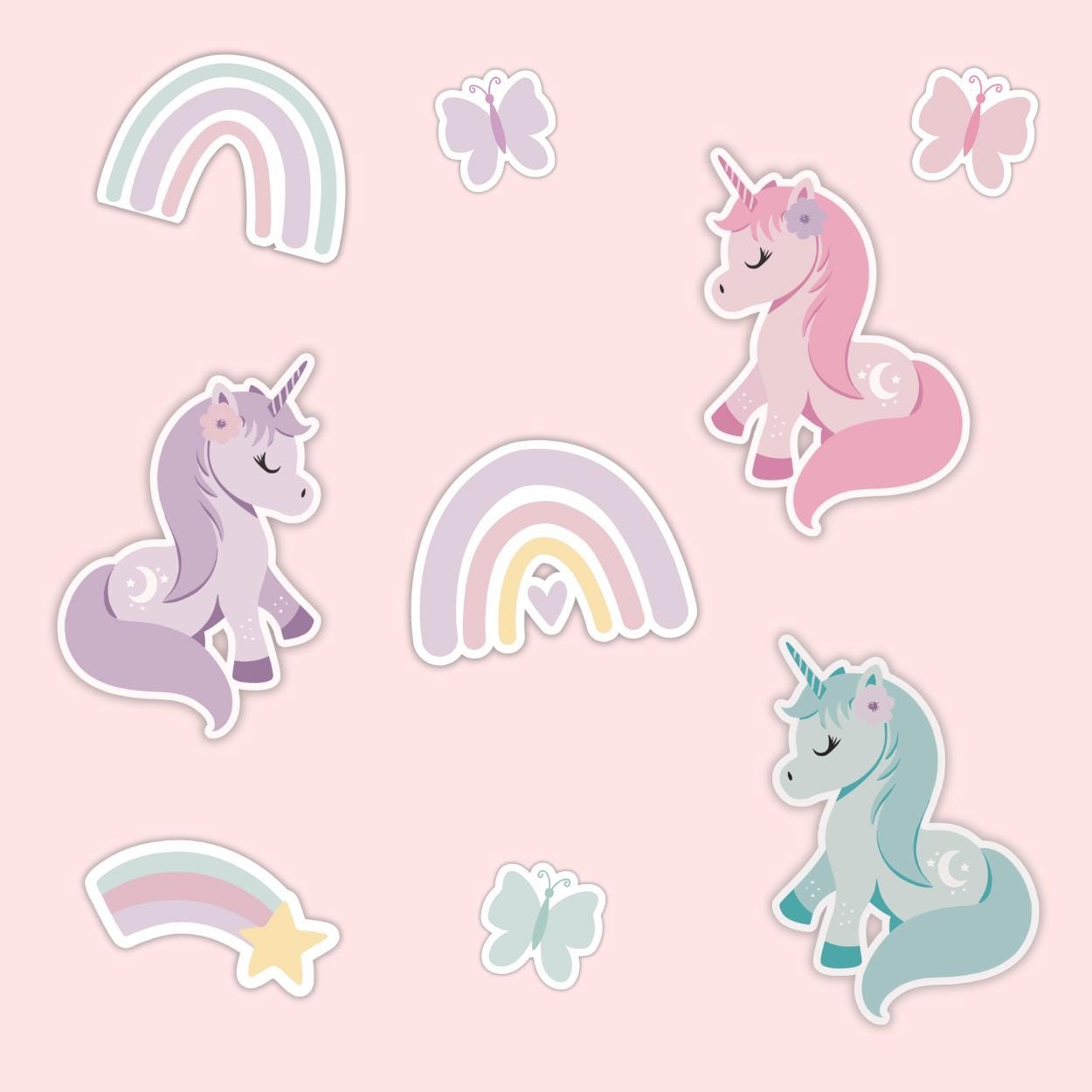 Editable unicorn cake centerpiece DIY topper