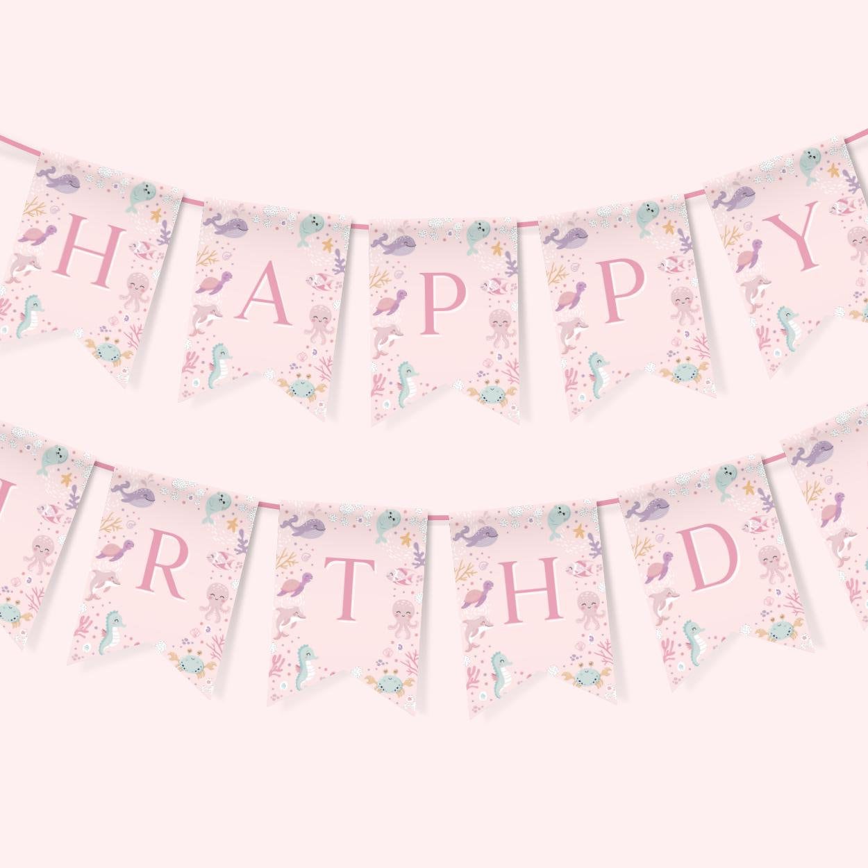 Sea creature themed 1st birthday party decor