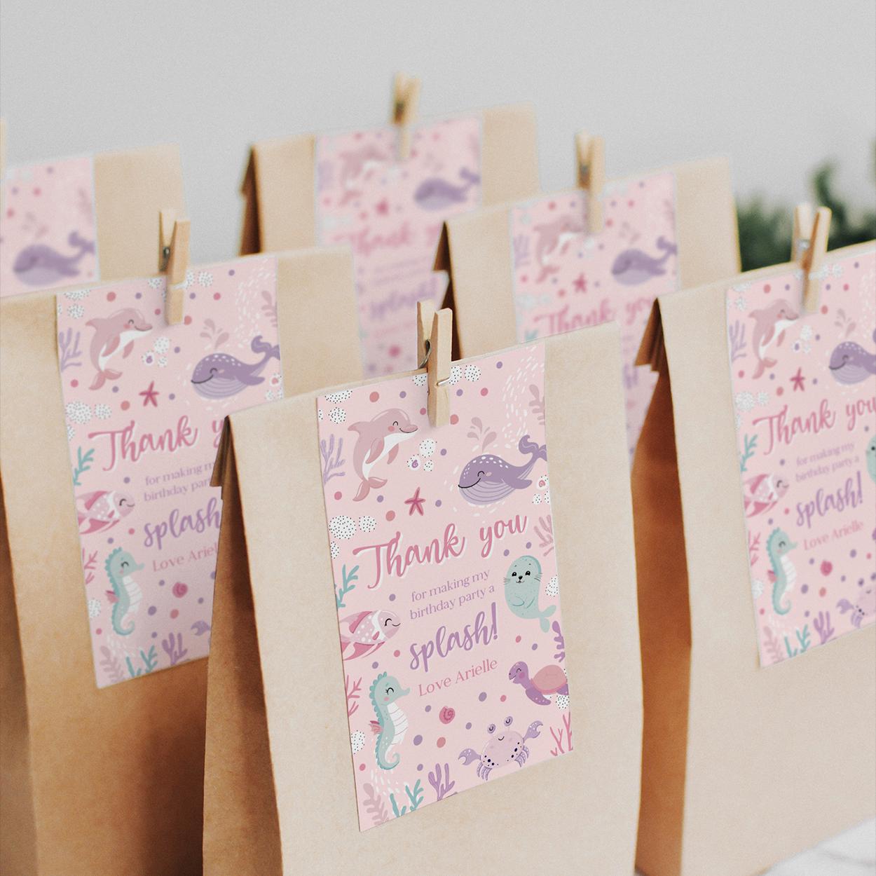 Custom thank you notes for ocean birthday