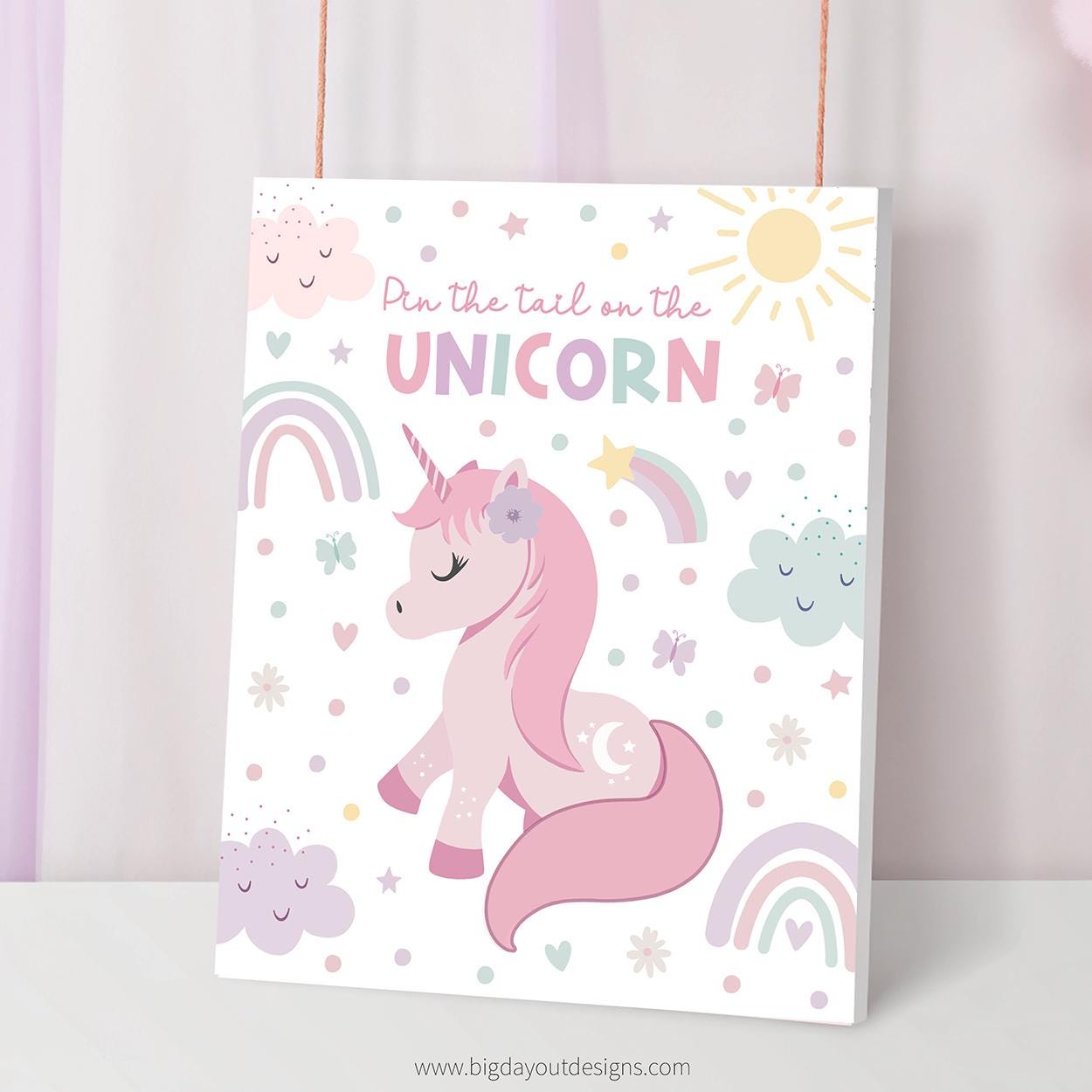 Instant download unicorn party game poster