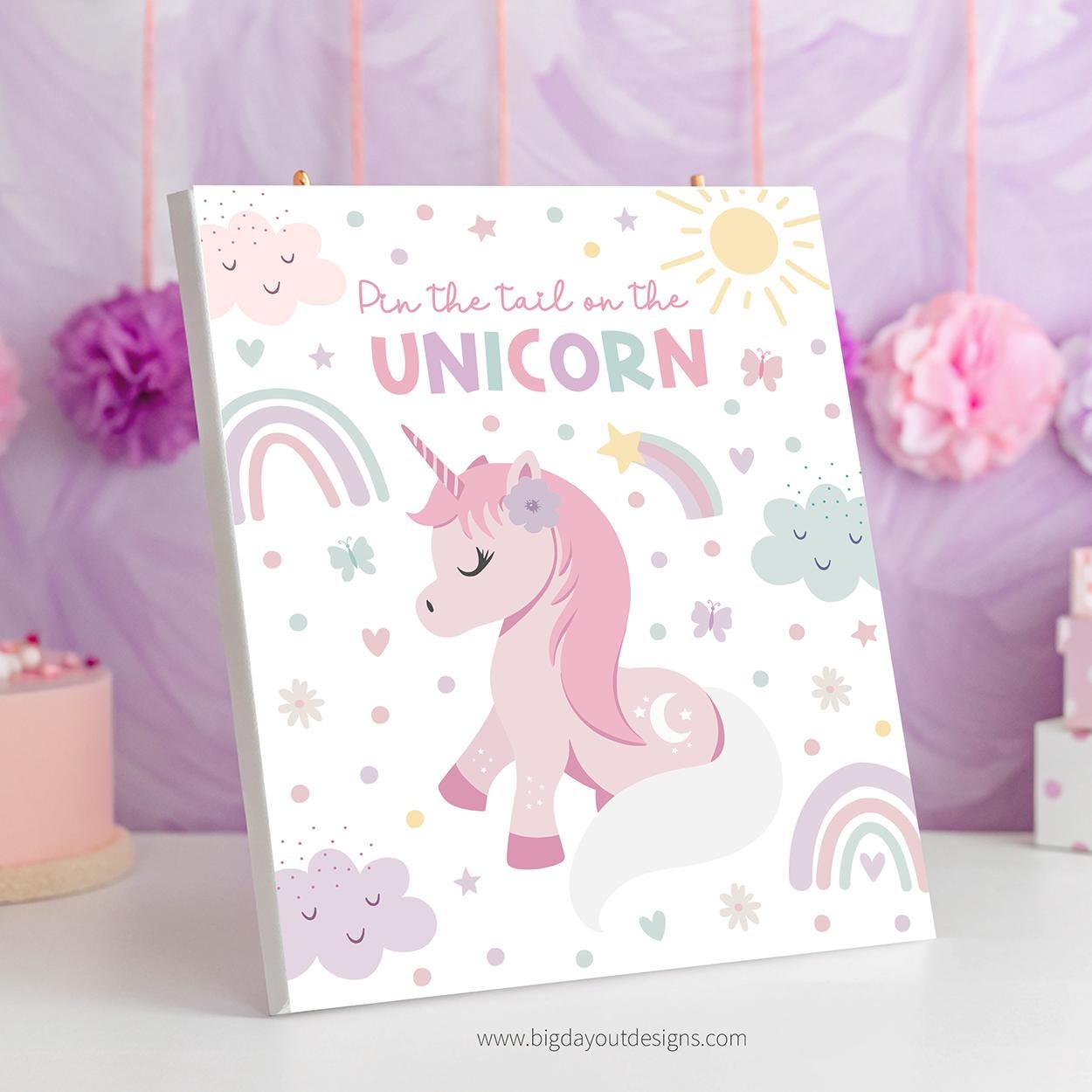 Instant download unicorn party game poster