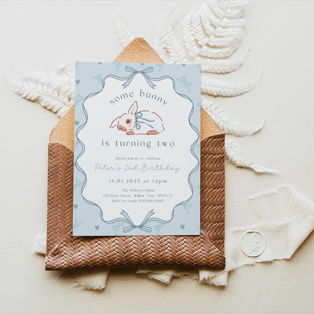 Editable Easter 2nd birthday template