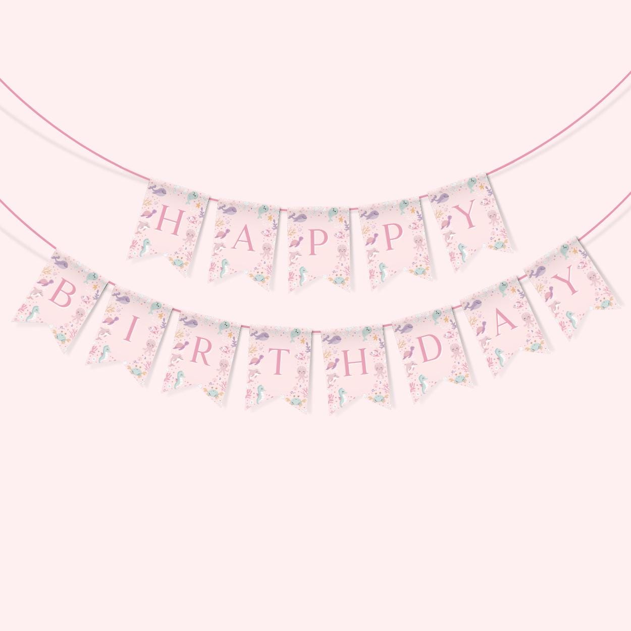 Ocean garland first birthday party decoration