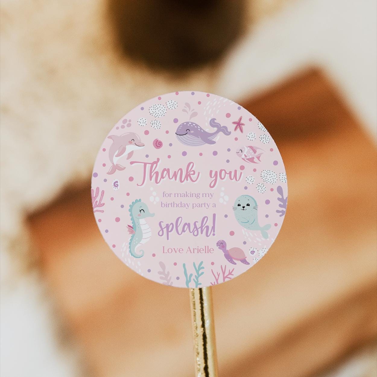 Oneder the Sea Baby Birthday Party Thank You Tag
