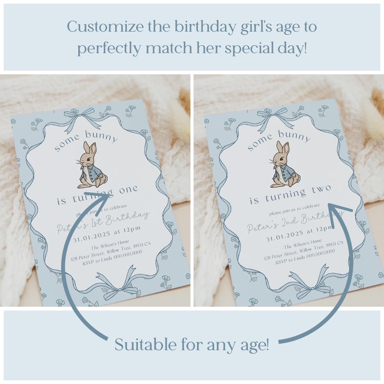 Peter Rabbit 1st birthday party bundle