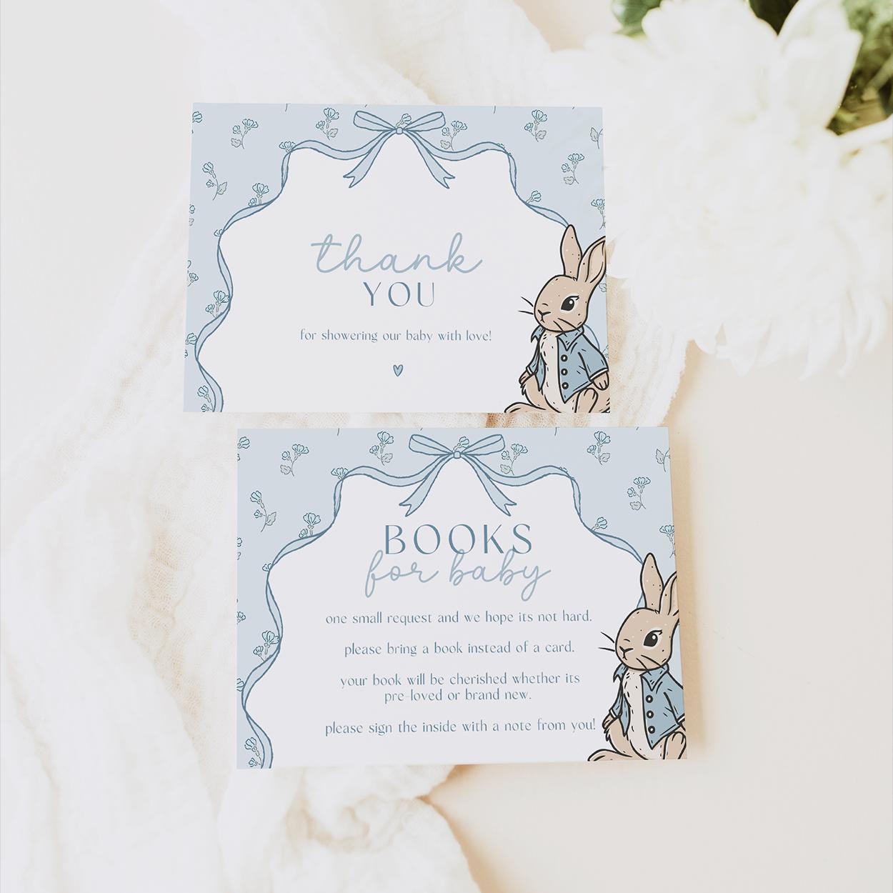 Printable boy baby shower invitation blue bow design
