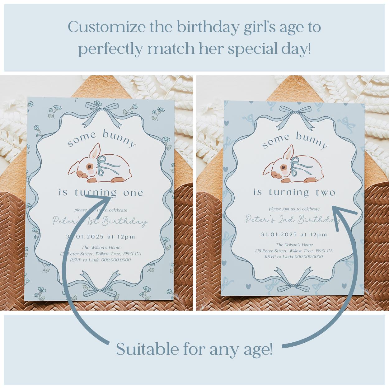 Customize Some Bunny Is One Highchair Banner – Vintage Rabbit Design