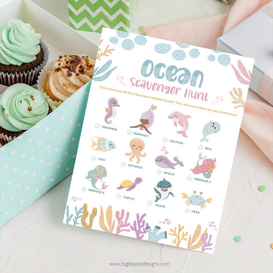 Under the sea birthday treasure hunt party game