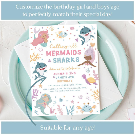 Joint boy and girl under the sea birthday decorations