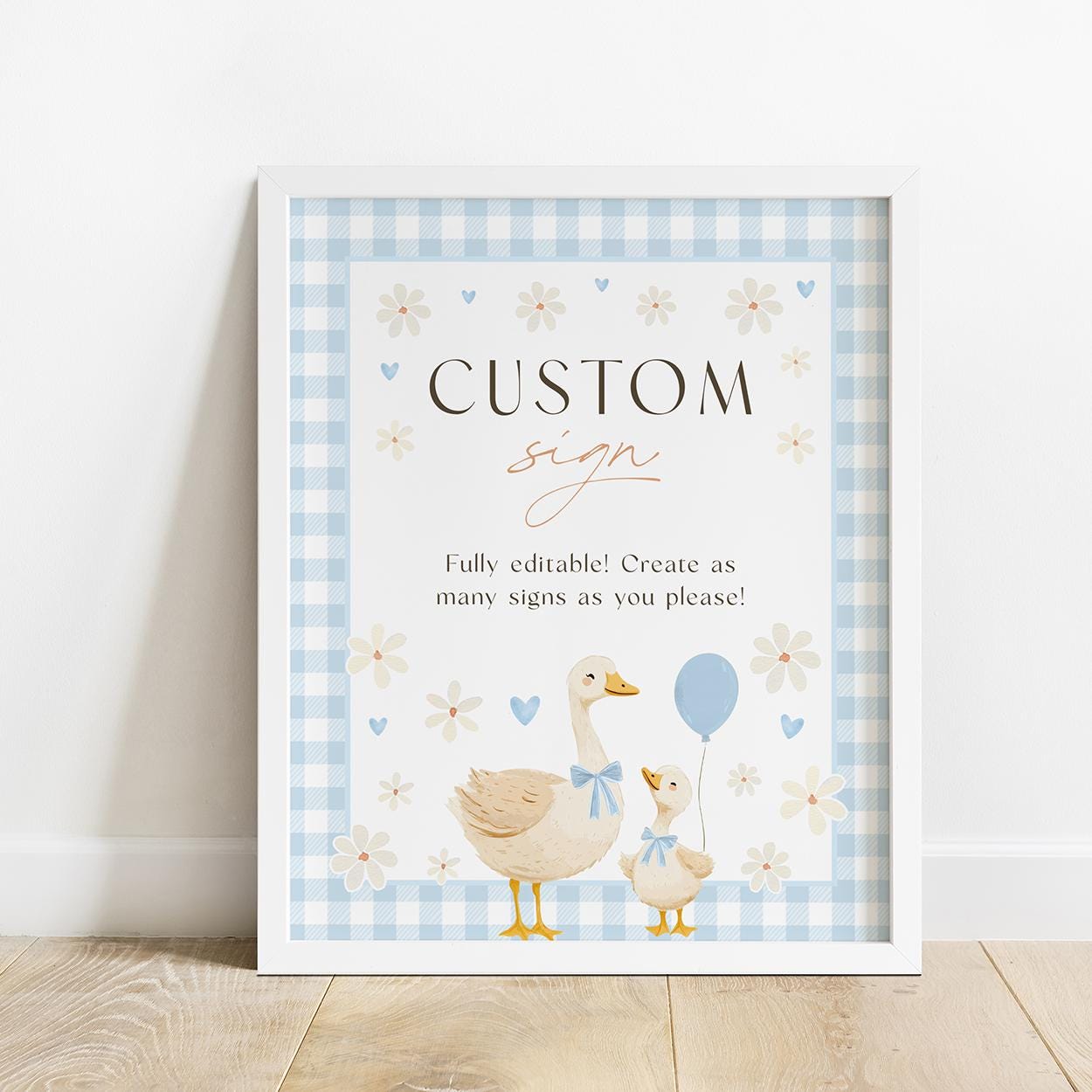 Mama and baby goose shower sign printable