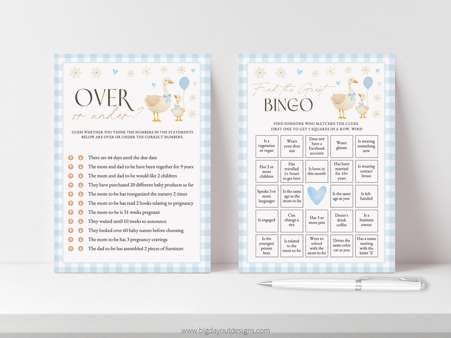 Boy baby shower fun game bundle