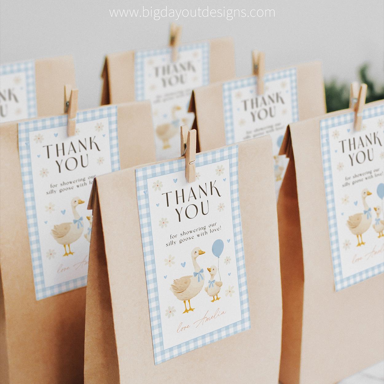 Vintage style baby shower gift tag printable