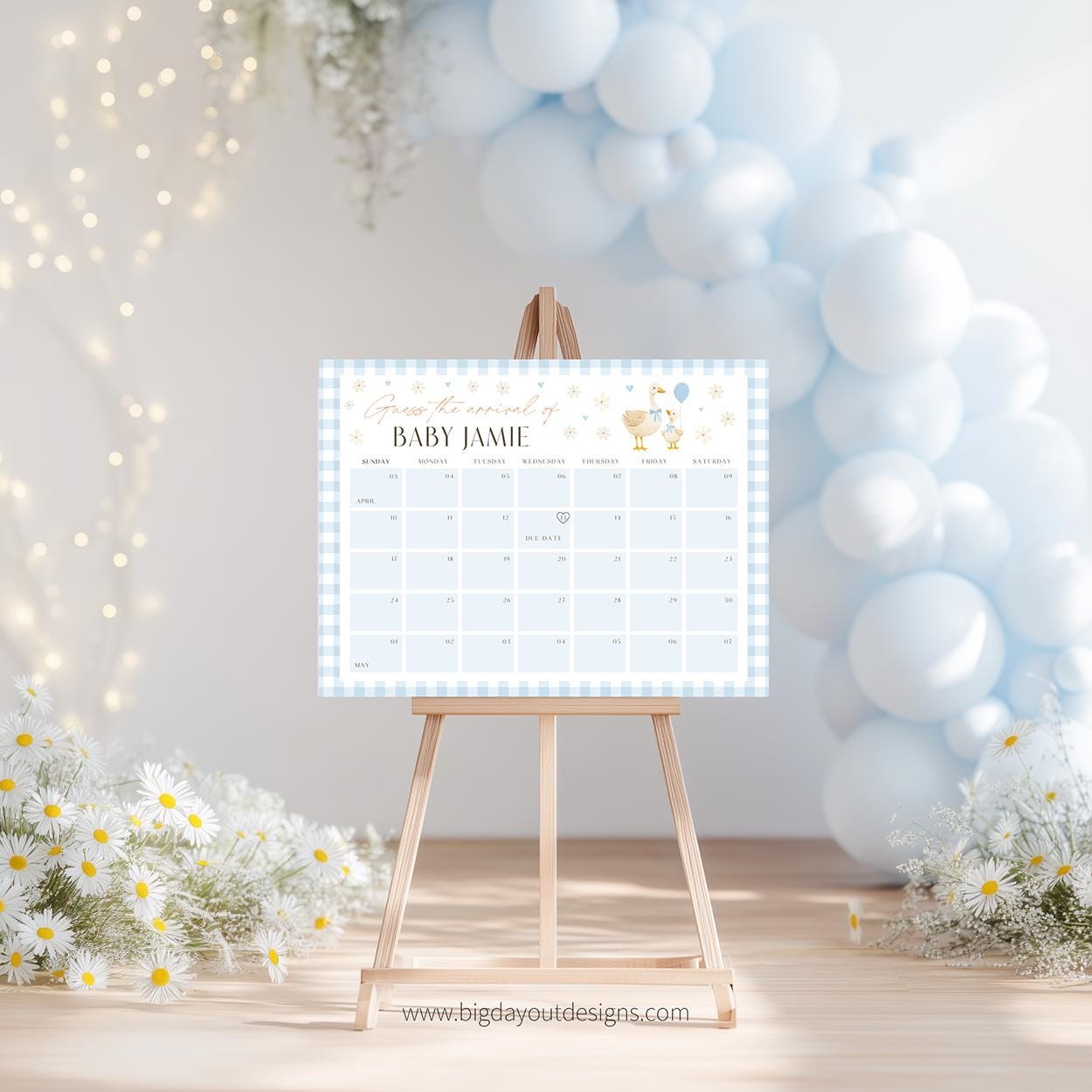 Gender neutral silly goose baby shower decor