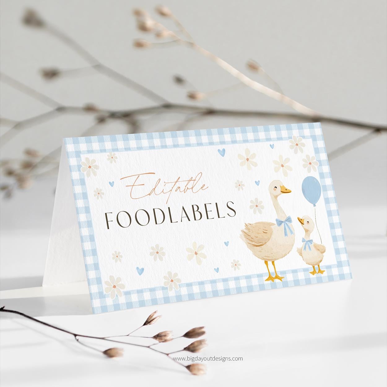 Editable Mother Goose food label