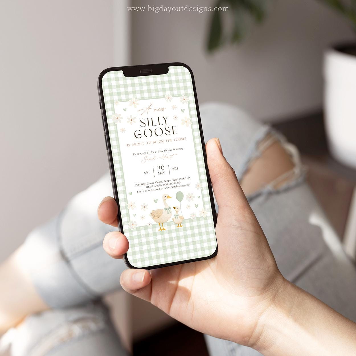 Editable baby shower mobile invite template