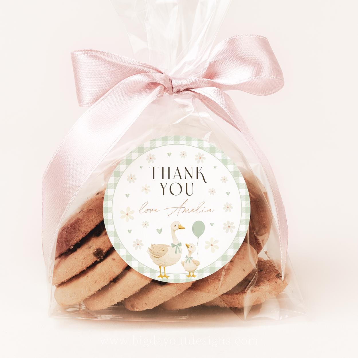 Cute goose thank you label printable decor