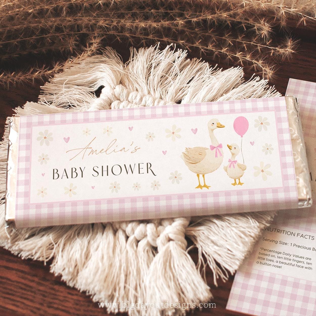 Silly Goose Baby Shower Chocolate Wrapper Template