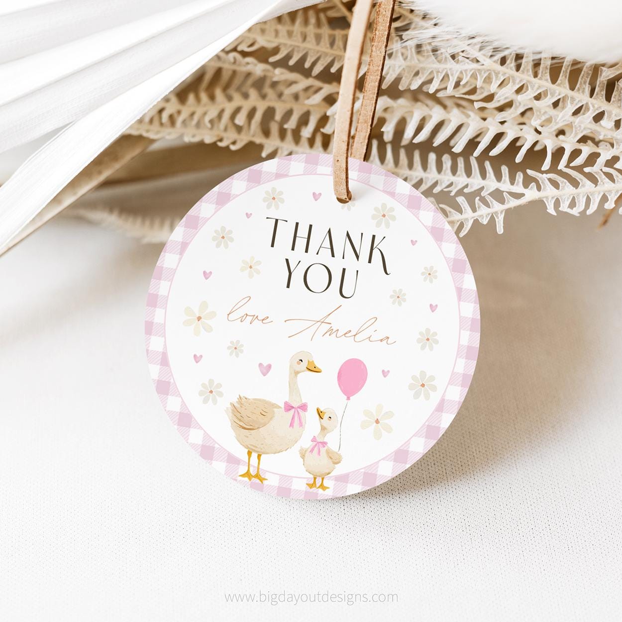 Mother goose pink baby sprinkle decor