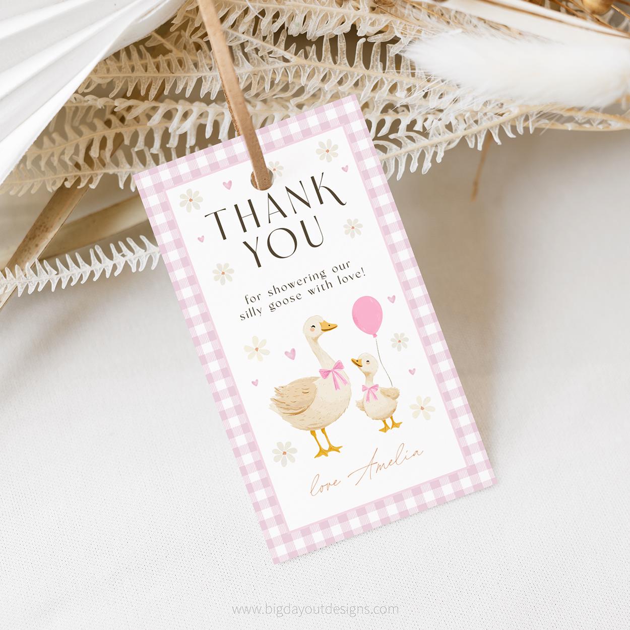 Silly Goose Baby Shower Favor Tag