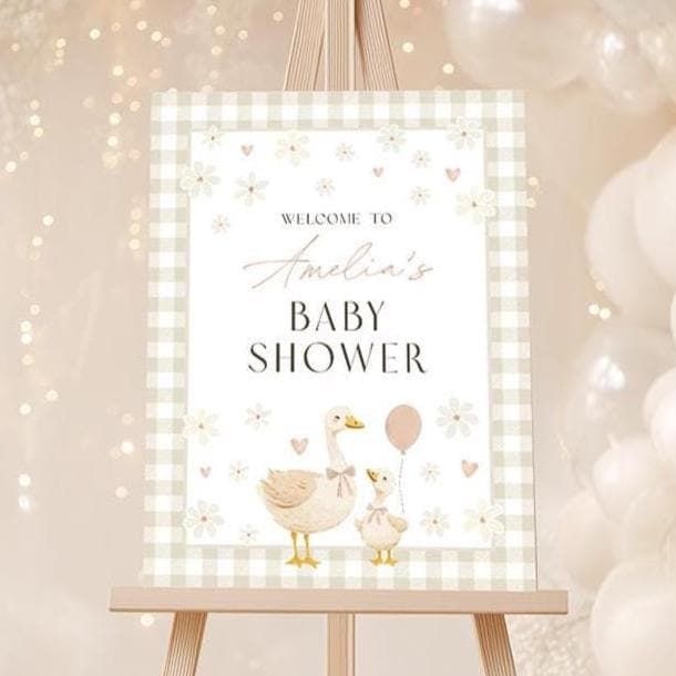 Vintage storybook themed baby shower sign