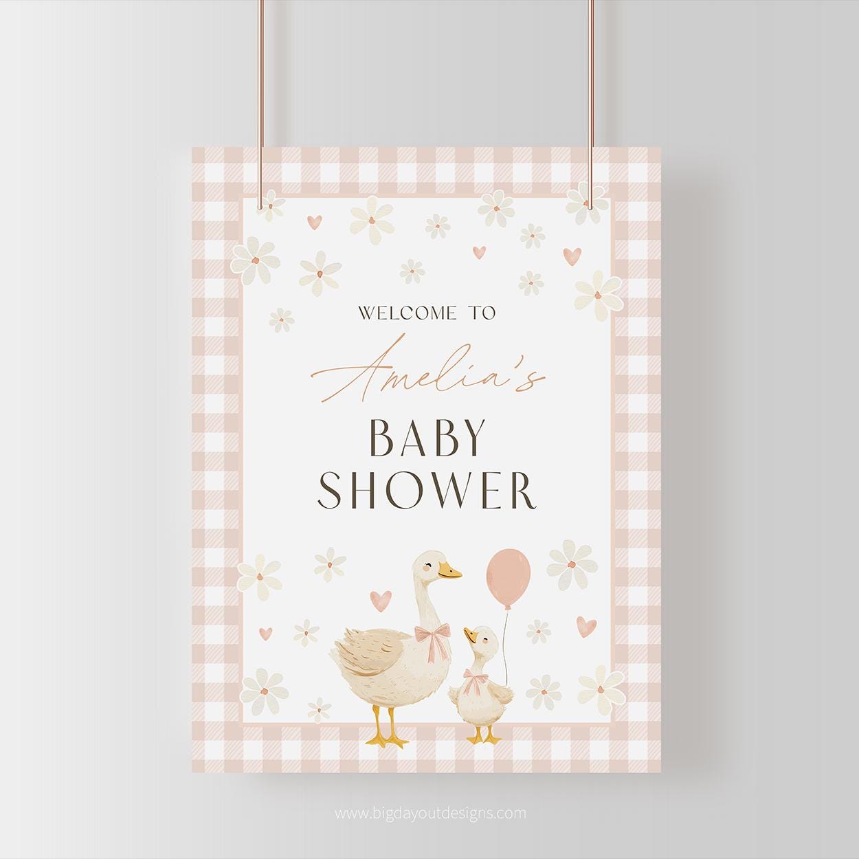 Printable little goose on the loose shower sign