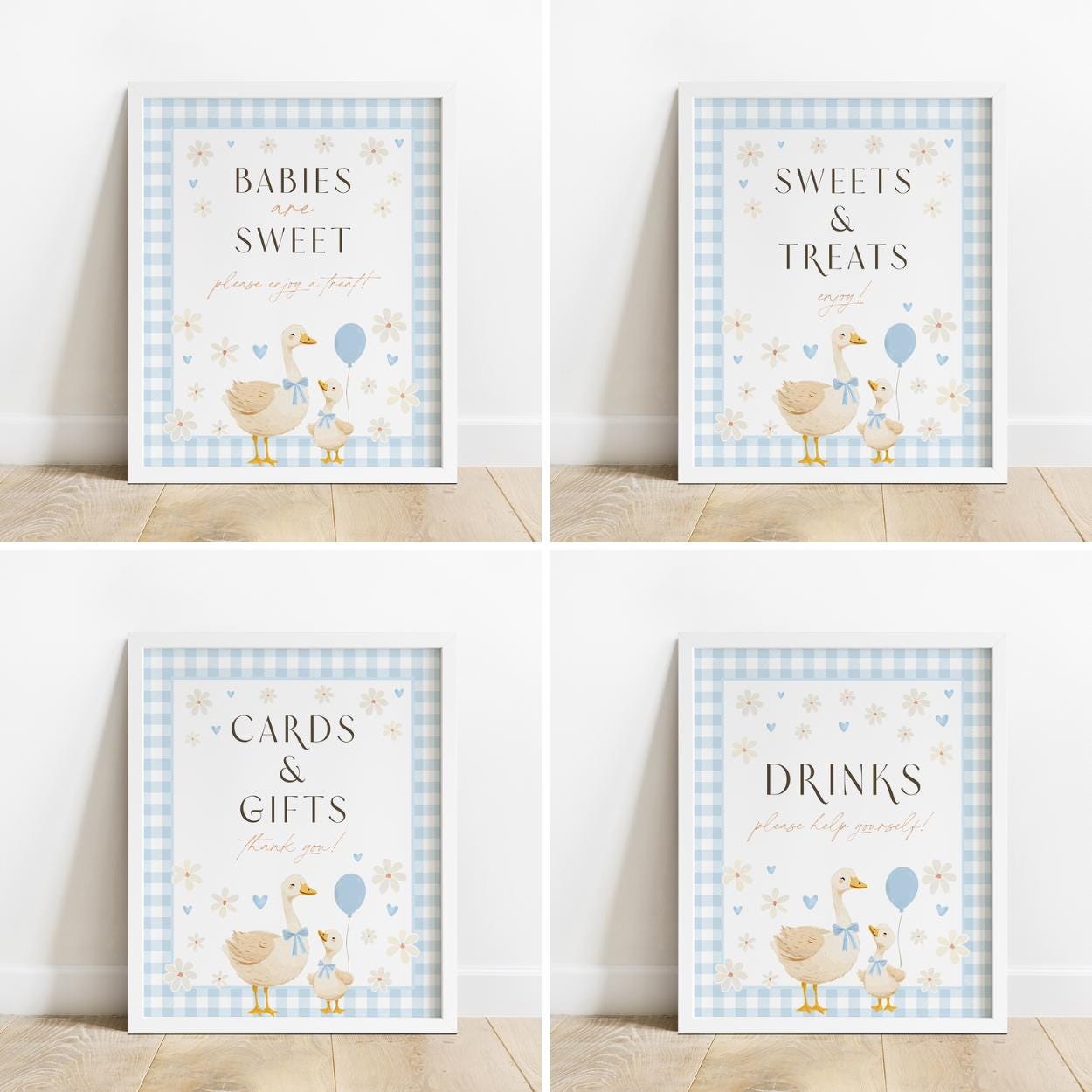 Mother Goose theme party table signs