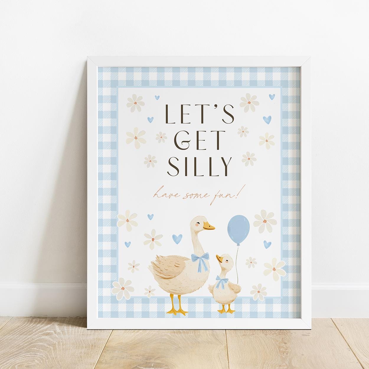 Mama and baby goose shower sign printable