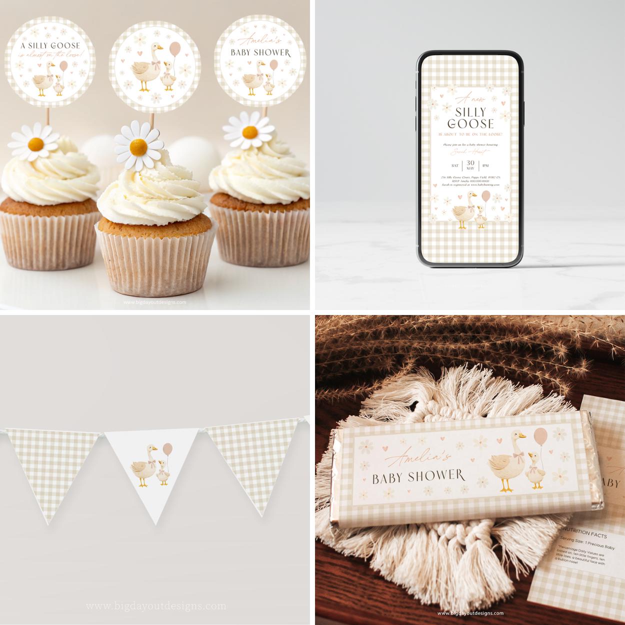 Little goose baby sprinkle printable bundle