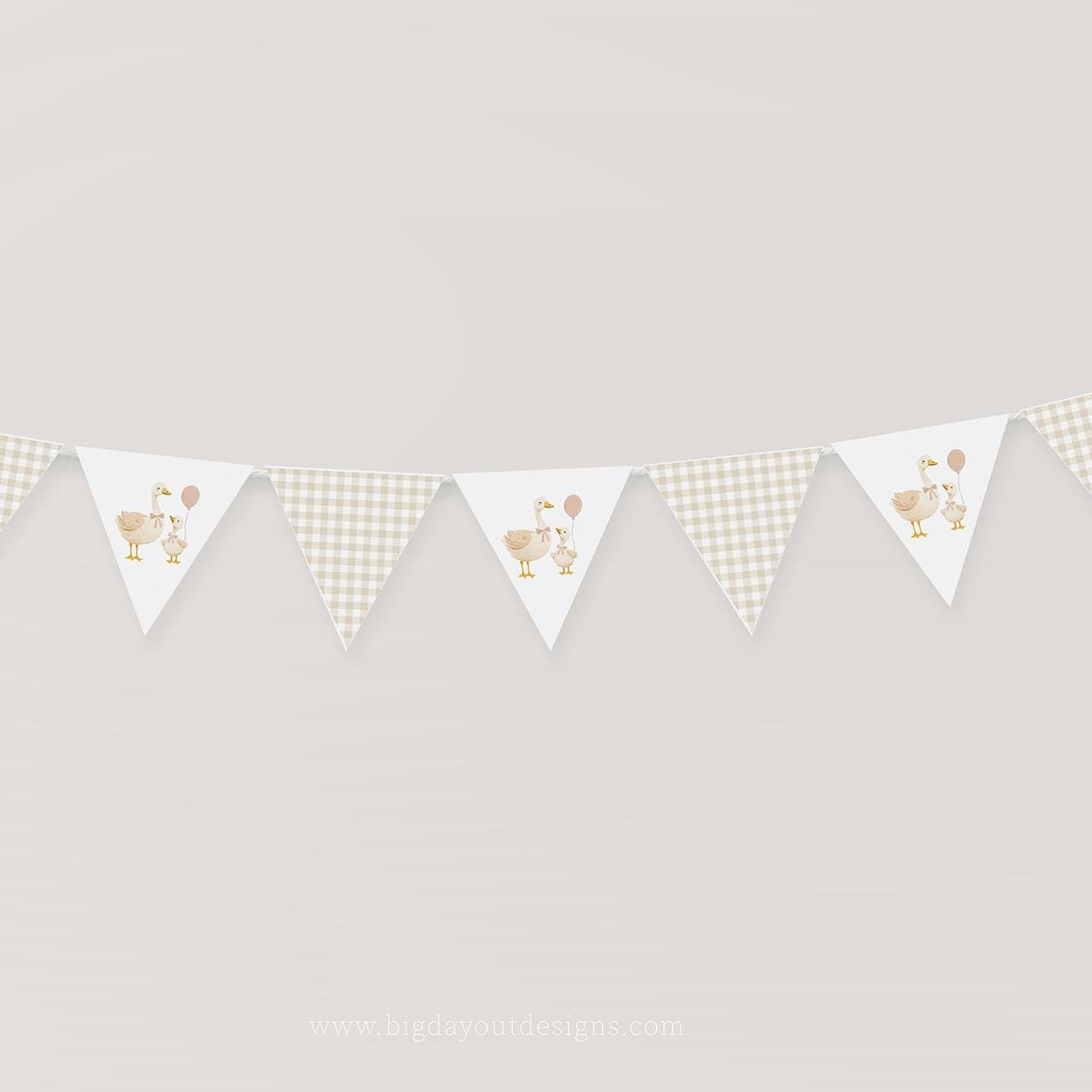 One silly goose 1st birthday banner printable