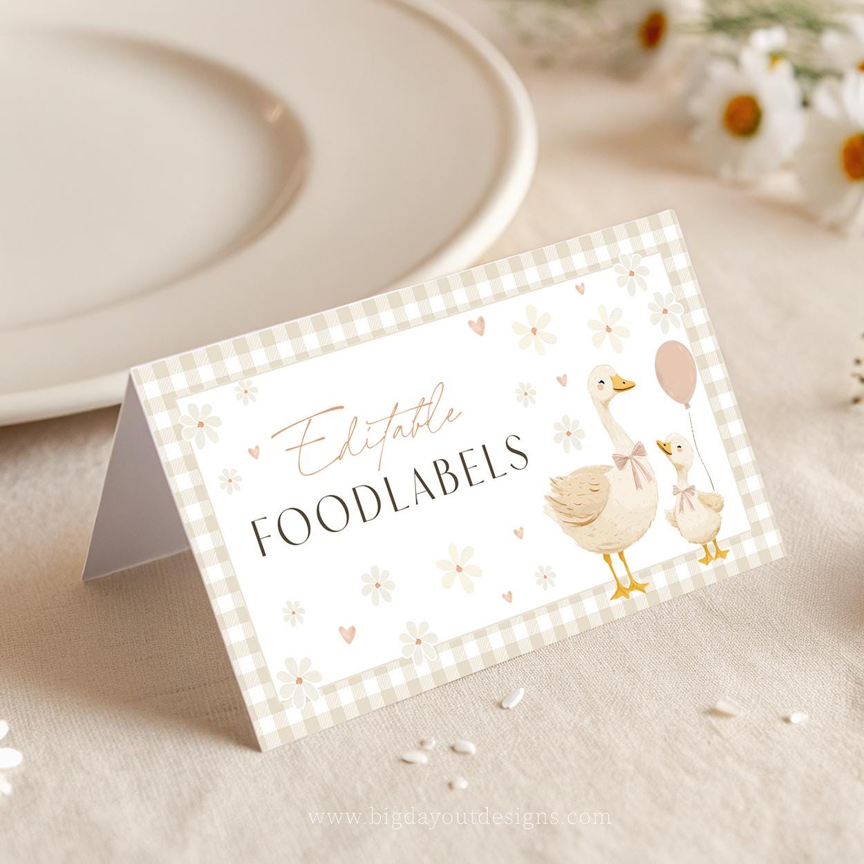 Little goose buffet food label printable