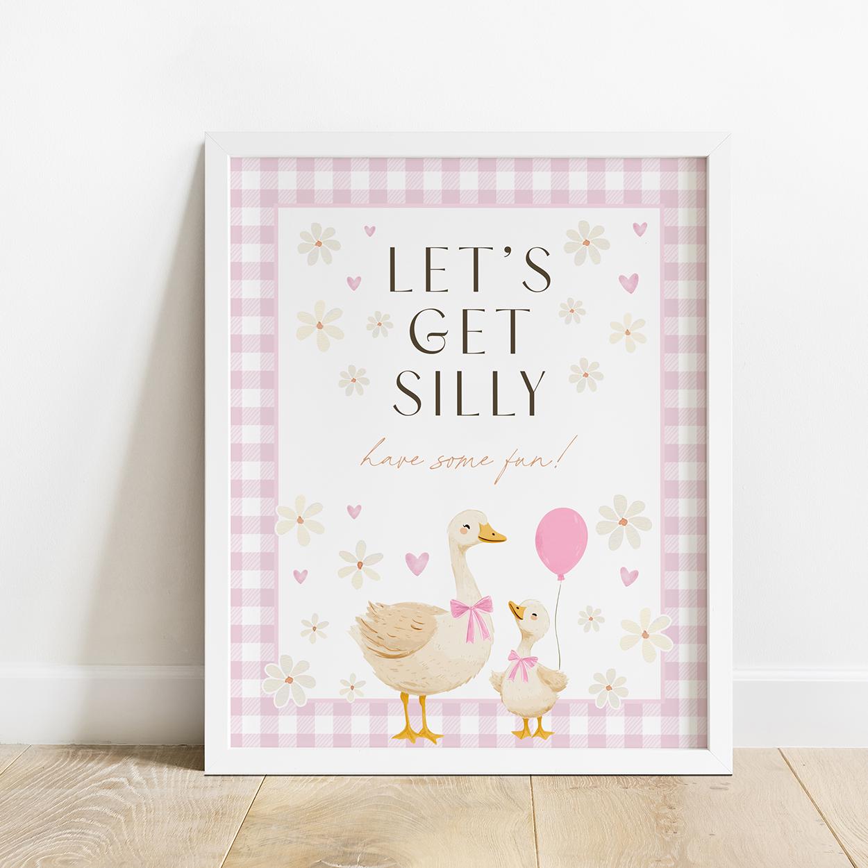 Mother goose pink baby shower printable sign