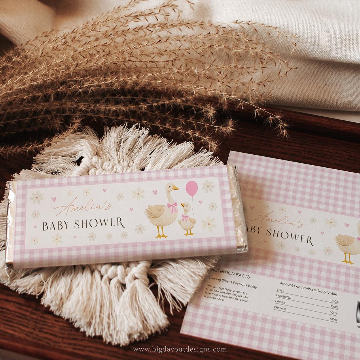Silly Goose Baby Shower Chocolate Wrapper Template