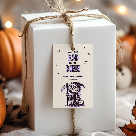skeleton gift tag