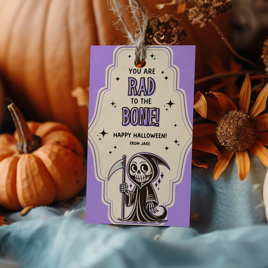 skeleton gift tag